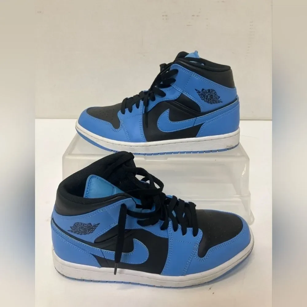 Nike Mens Air Jordan 1 Mid University Blue High Top Sneakers 8